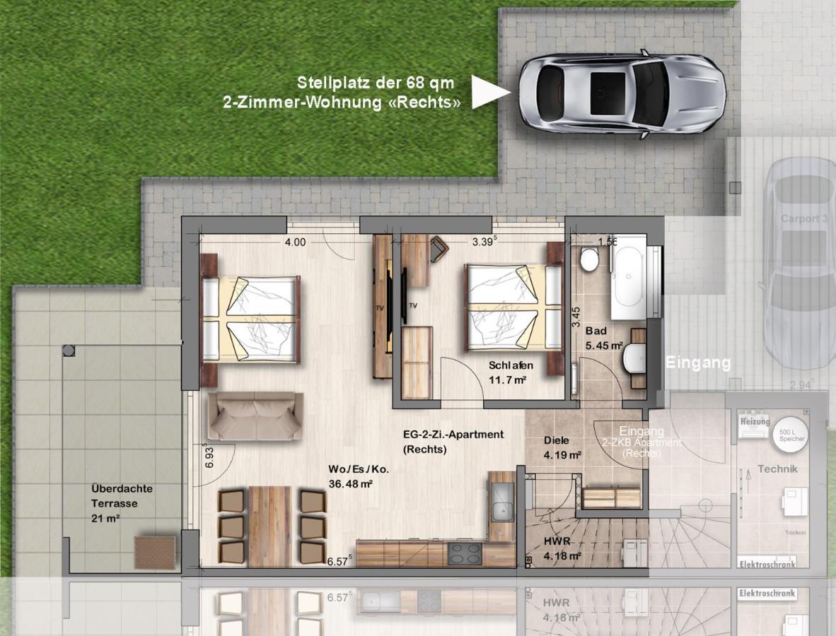 -Neubau- 68 Qm 2-Zimmer-Wohnung Fulde Extérieur photo